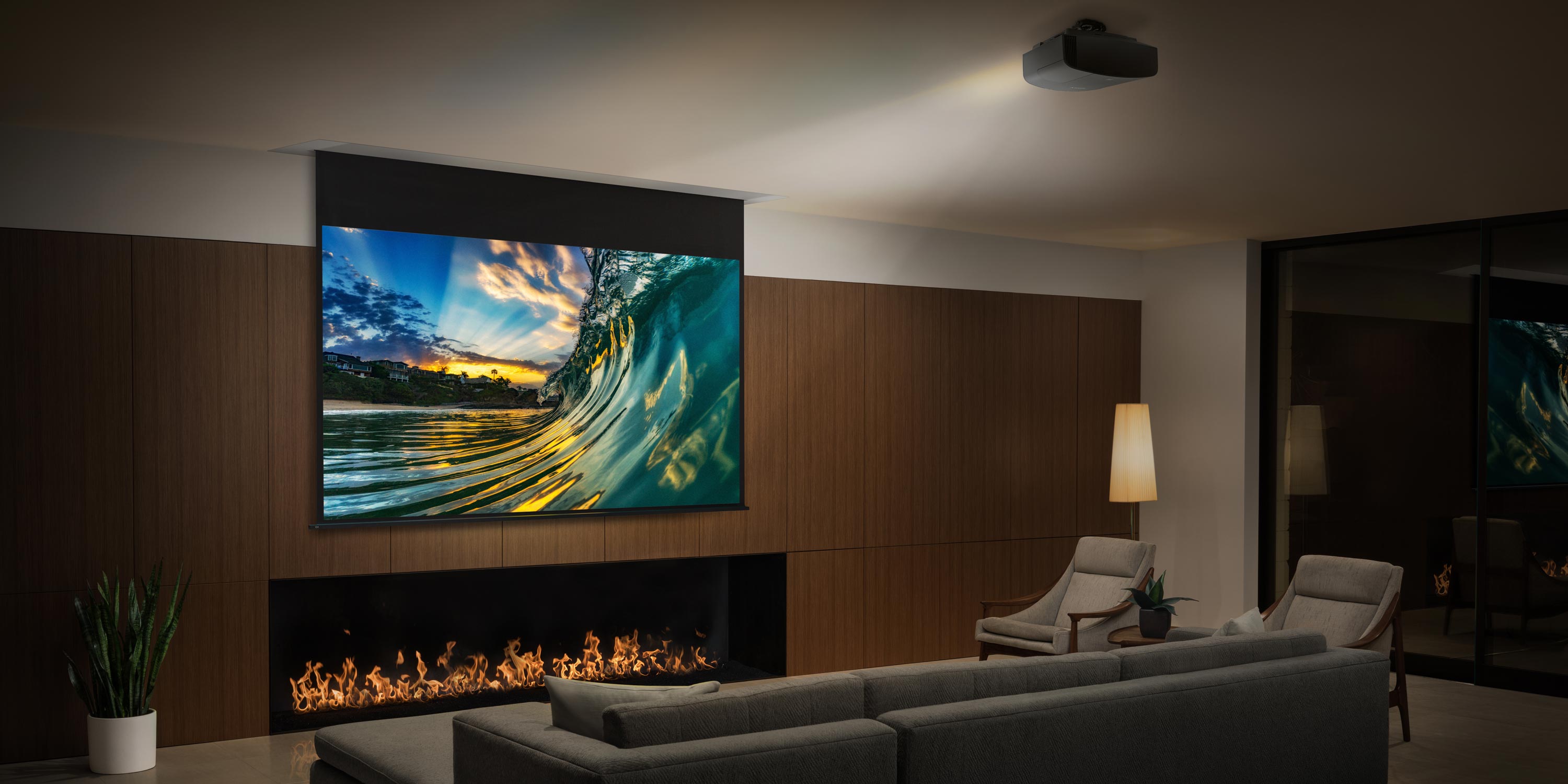 media room with sony technology