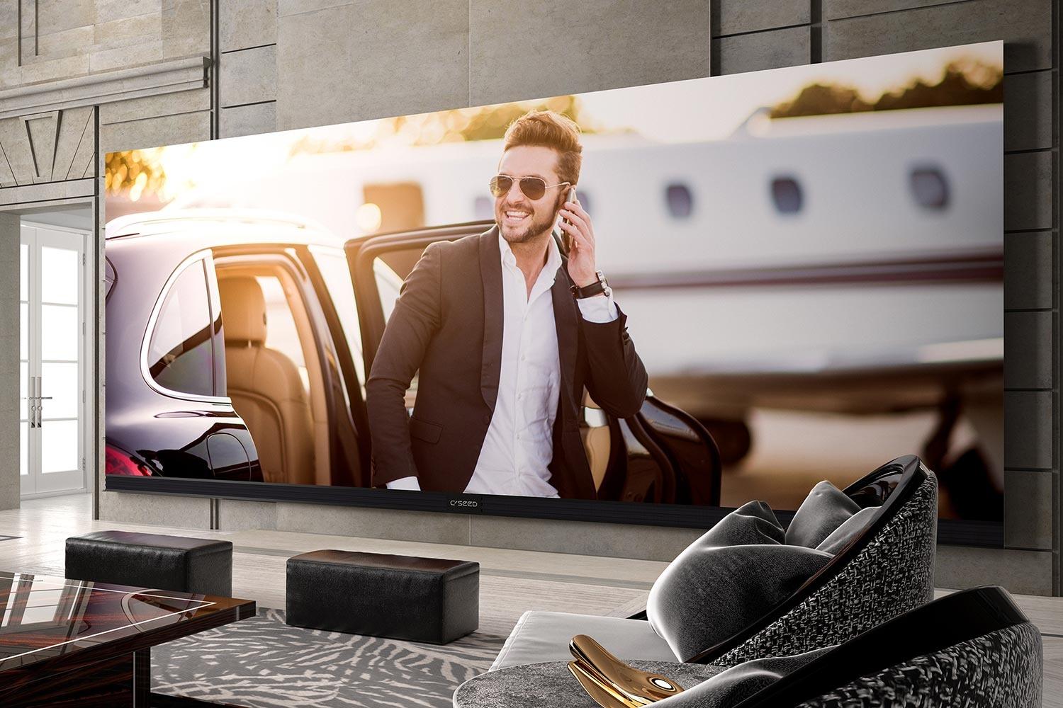 big screen in a modern living room